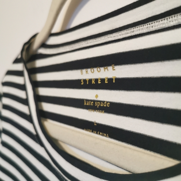 KATE SPADE BROOME STREET| Striped shirt with ruffled peplum size L - Picture 3 of 14